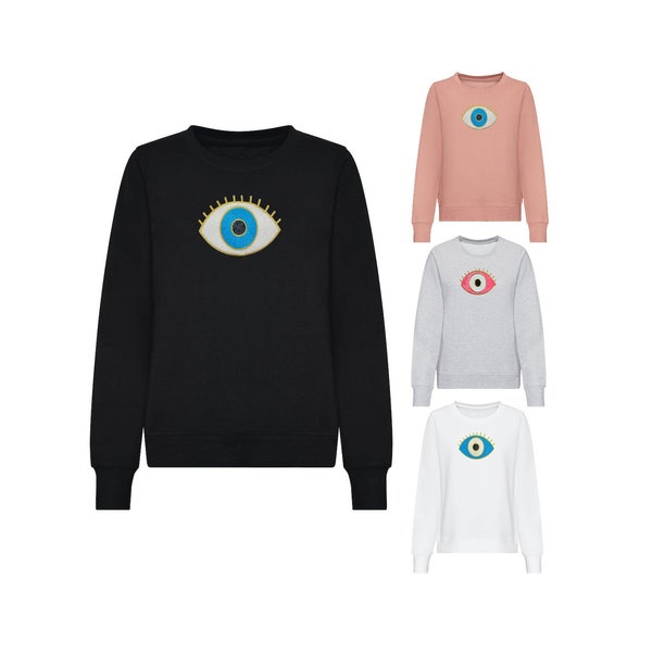 Evil Eye Sweatshirt, Sequins Evil Eye Sweatshirt, Evil Eye Sweater, Size XS - 5XL