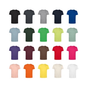 T-shirts unis en coton biologique vierge pour hommes, taille XS à 5XL image 1