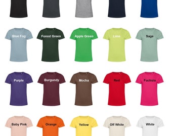 Blank Organic Cotton Womens Solid T-shirts, Size XS - 3XL
