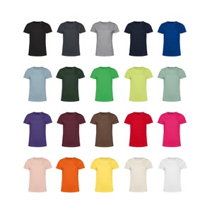 T-shirts unis en coton biologique vierge pour femmes, taille XS à 3XL image 1