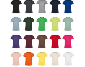 T-shirts unis en coton biologique vierge pour femmes, taille XS à 3XL