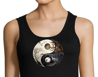 Yin-Yang-Tanktop aus Bio-Baumwolle, Größe S - 3XL