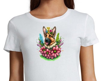 Organic Cotton German Shepherd T-shirt, Dog Shirt, Size XS - 9XL