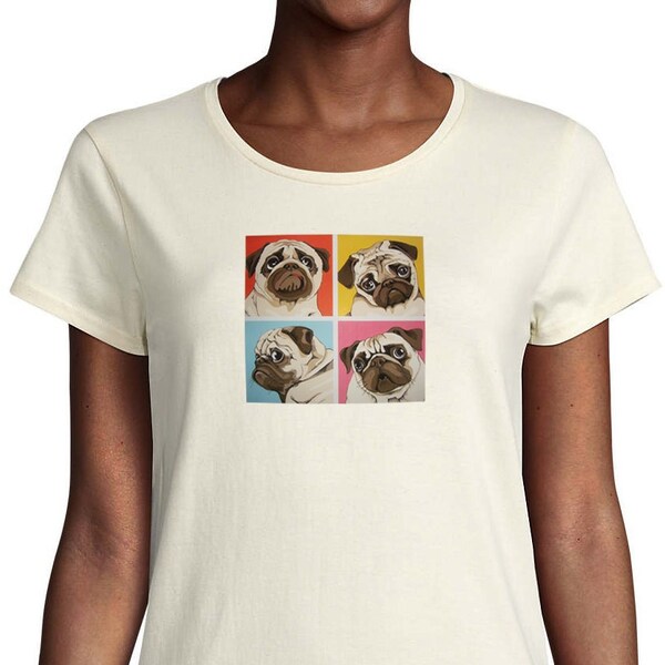Mops-Hunde-T-Shirt aus Bio-Baumwolle, Mops-Geschenk, Mops-Shirt, Größe XS - 9XL