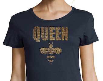 Queen Bee Rhinestone T-shirt, Gift For Her, Size XS - 8XL