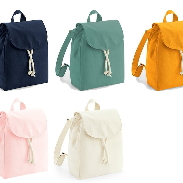 Blank Organic Cotton Mini Backpack, Small Backpack, School Backpack