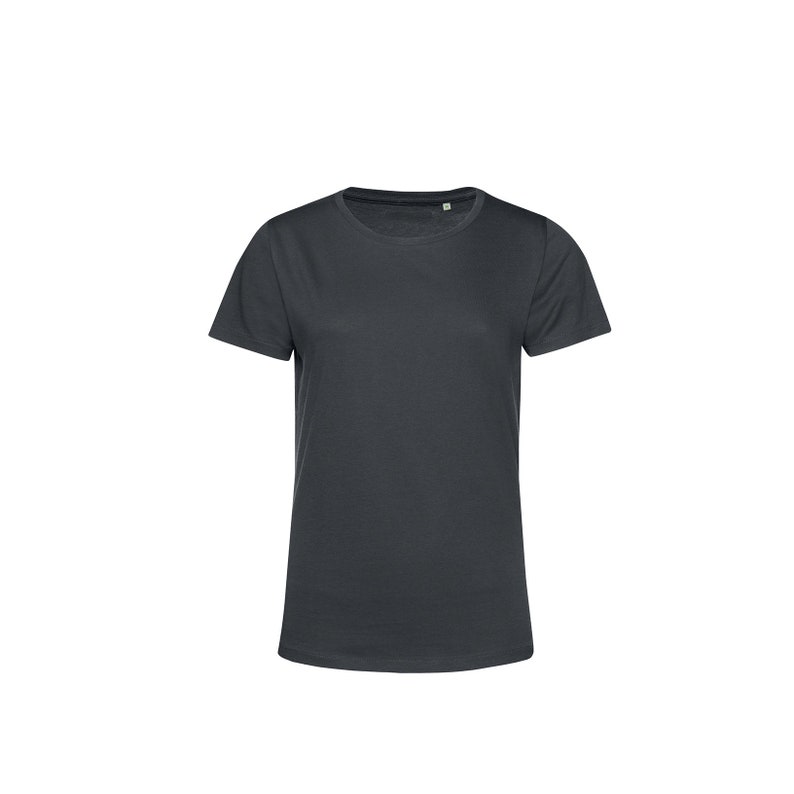 T-shirts unis en coton biologique vierge pour femmes, taille XS à 3XL Dark Grey