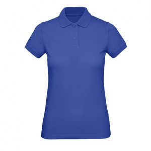 Blanko-Poloshirts für Damen aus Bio-Baumwolle, Größe XSXXL Cobalt Blue