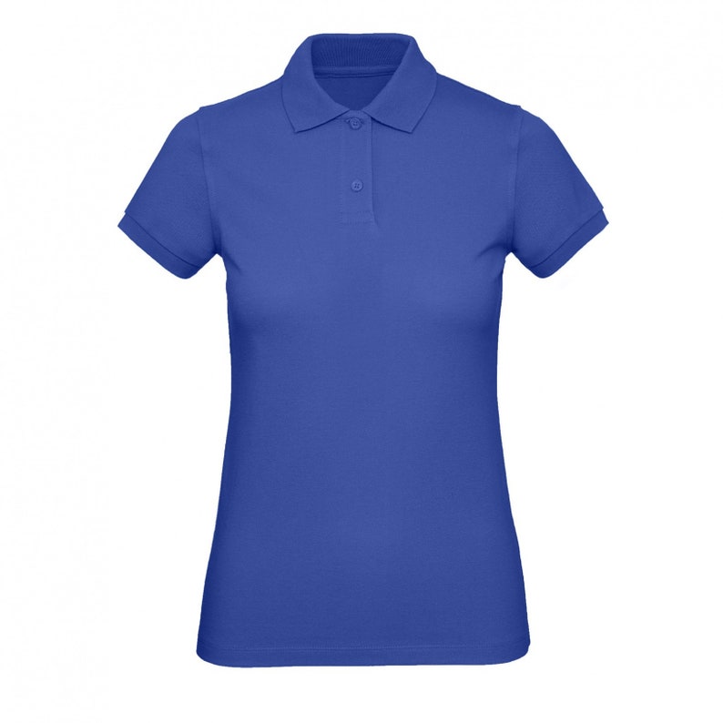 Blanko-Poloshirts für Damen aus Bio-Baumwolle, Größe XSXXL Cobalt Blue