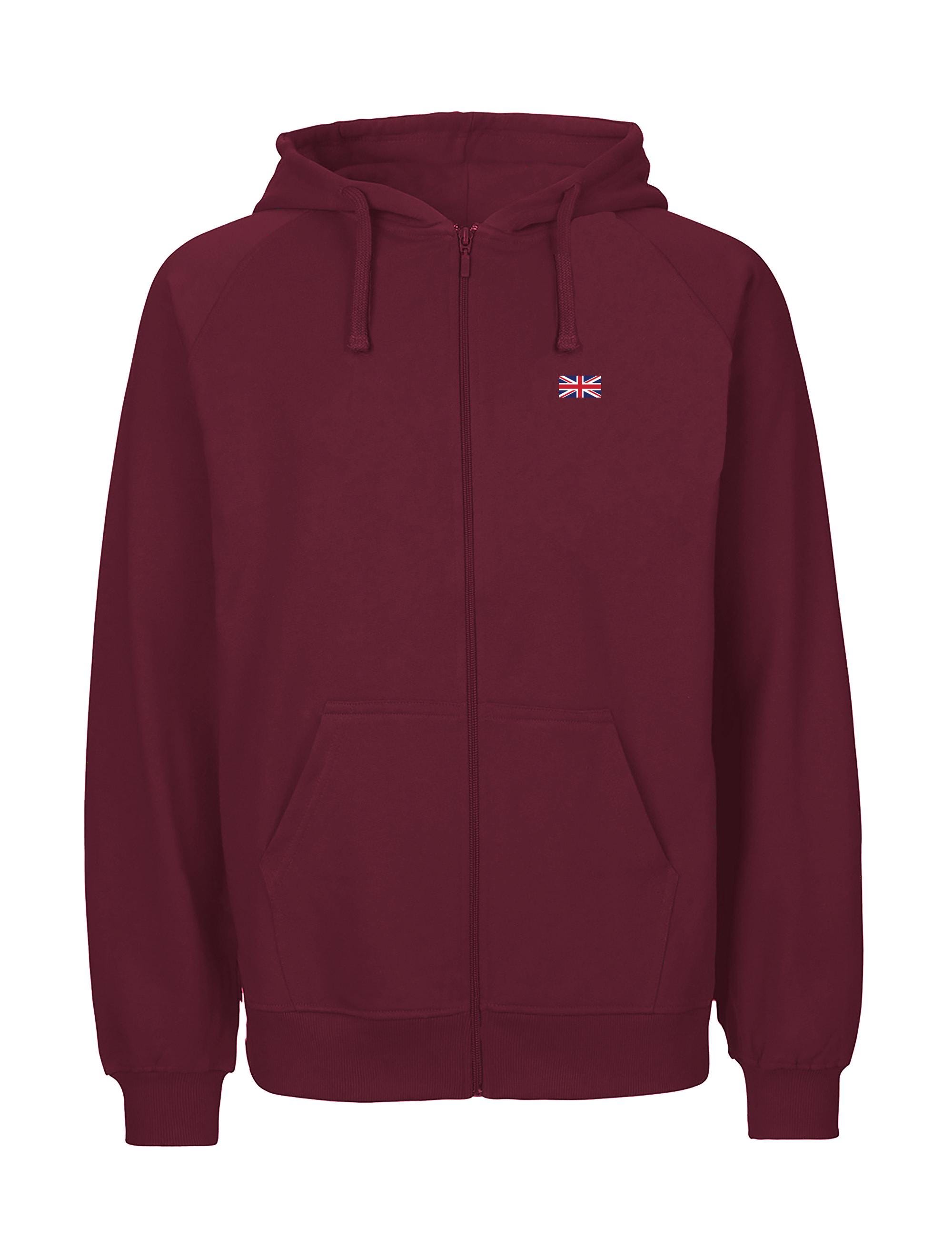 Organic Cotton Union Jack Flag Zipped Hoodie, British Flag Hoodie