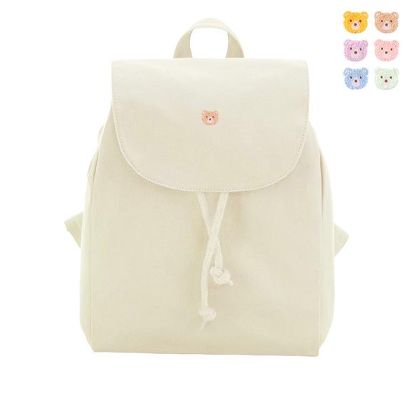 cotton mini backpacks Organic Cotton Knitted Bear Mini Backpack, Birthday Gift, Small Backpack,  School Backpack