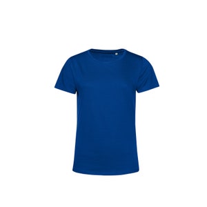 T-shirts unis en coton biologique vierge pour femmes, taille XS à 3XL Royal