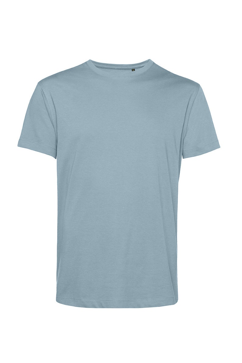 T-shirts unis en coton biologique vierge pour hommes, taille XS à 5XL Blue Fog