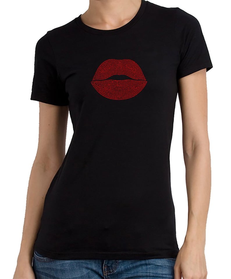 red lip print shirt