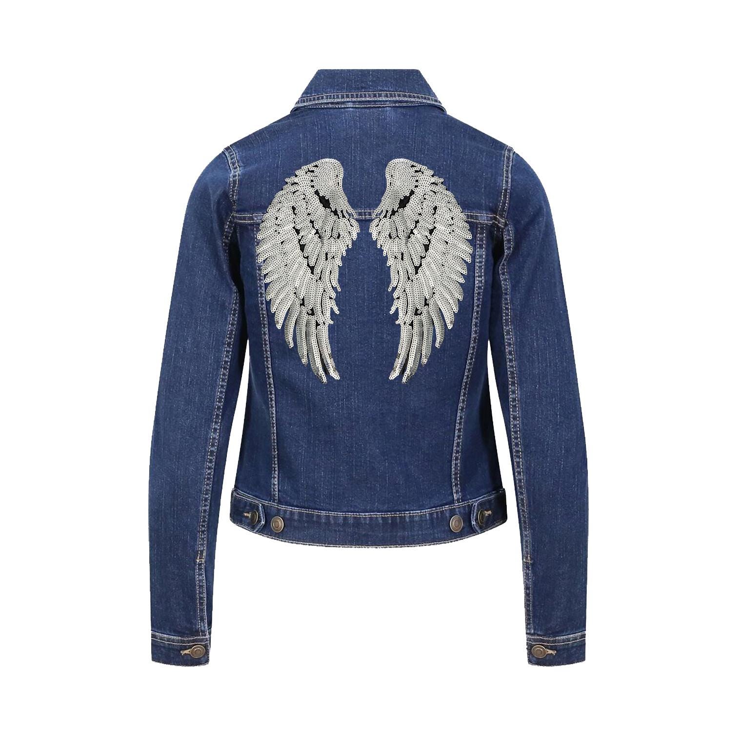 ジャケット・アウター cfierce Angel Wings Knit Jacket Men's Angel Wings Jacket Hip Hop Gold Thread Embroidery