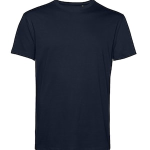 T-shirts unis en coton biologique vierge pour hommes, taille XS à 5XL Navy
