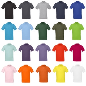 Blank Organic Cotton Mens Solid Polo Shirts, Size S - 3XL