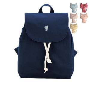 Organic Cotton Cat Mini Backpack, Birthday Gift, Small Backpack, School Backpack