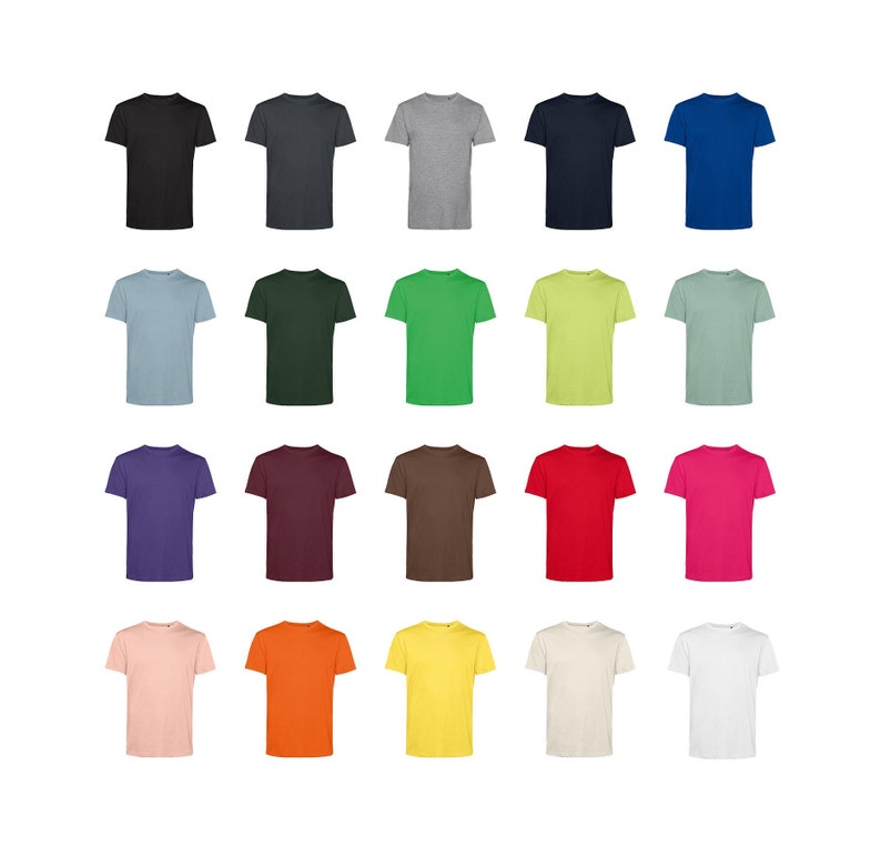 T-shirts unis en coton biologique vierge pour hommes, taille XS à 5XL image 1