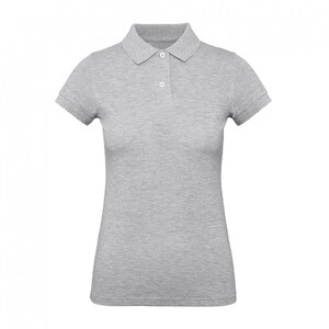 Polos lisos para mujer de algodón orgánico en blanco, talla XS XXL Heather Gray