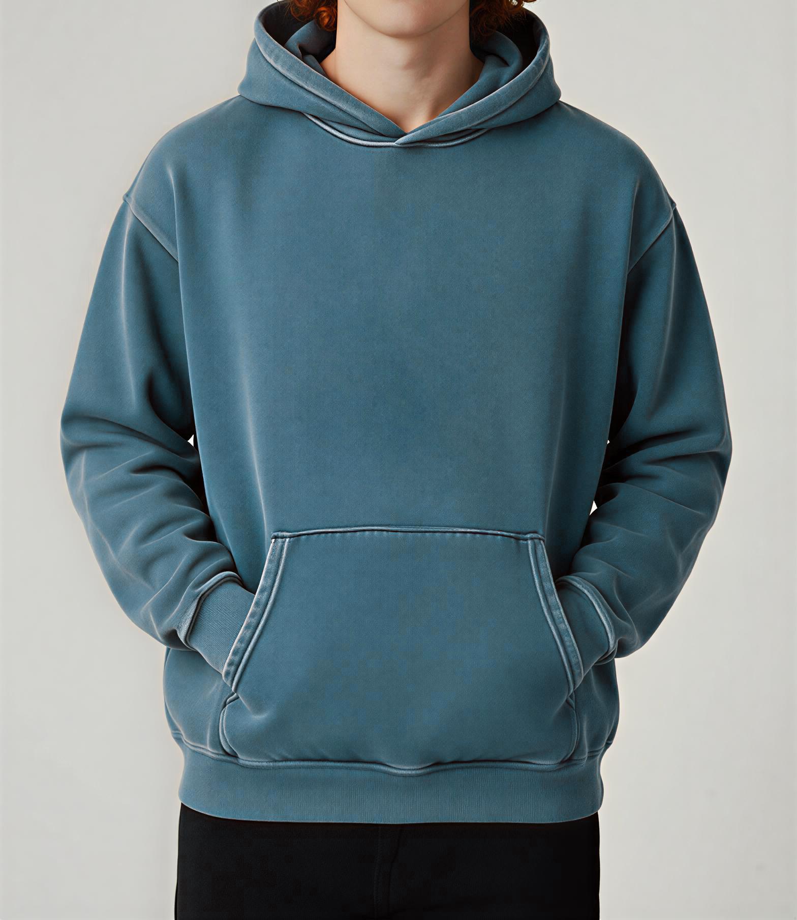 Organic Cotton Distressed Blank Hoodies, Size S - XXL