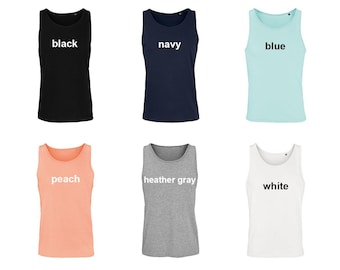 Organic Cotton Unisex Blank Tank Tops, Size XS - 3XL