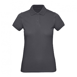 Polos lisos para mujer de algodón orgánico en blanco, talla XS XXL Dark Grey