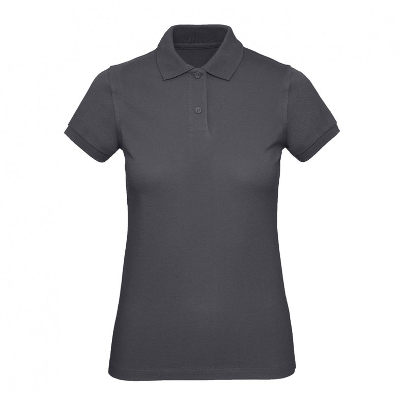 Blanko-Poloshirts für Damen aus Bio-Baumwolle, Größe XSXXL Dark Grey