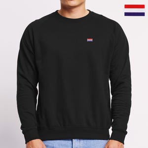 Nederländsk flagga med broderi i ekologisk bomull, fotbollströja, födelsedagspresent, holländsk tröja, storlek XS - 3XL