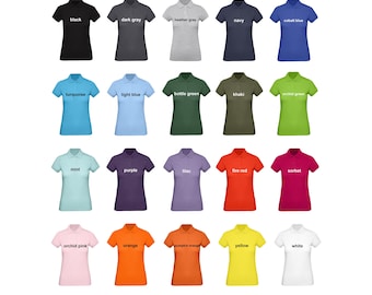 Damen-Poloshirts aus Bio-Baumwolle, blanko, Größe XS – XXL