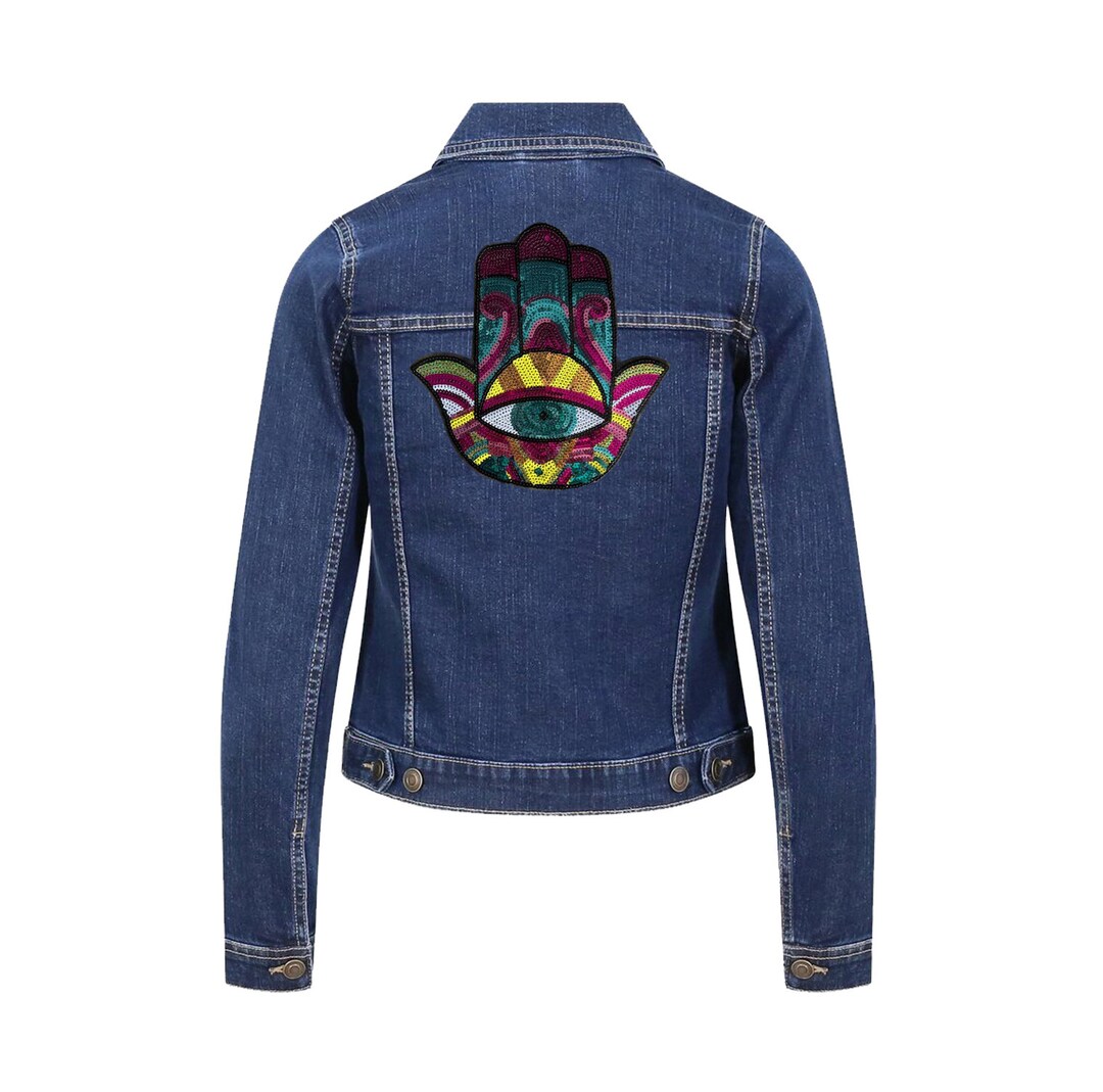 Hamsa Evil Eye Print Pattern Women Crewneck Sweatshirt