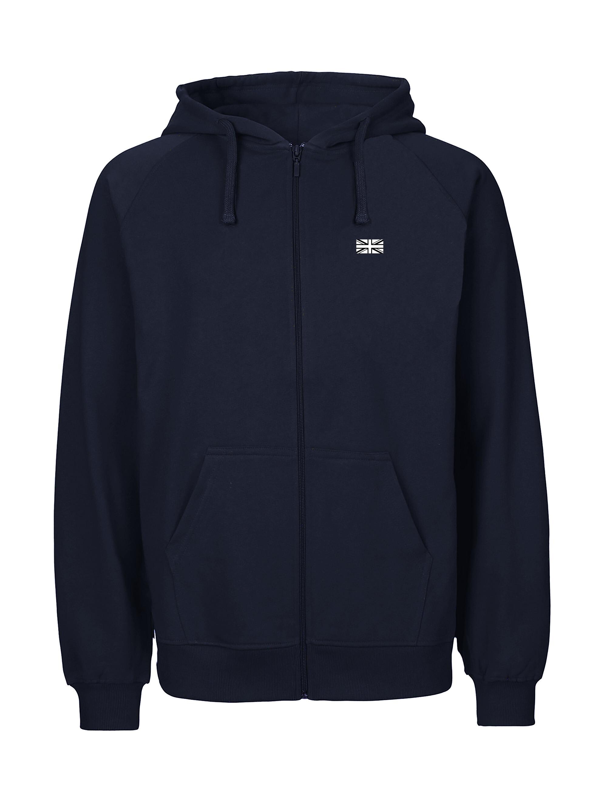 Organic Cotton Union Jack Flag Zipped Hoodie, British Flag Hoodie