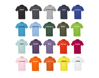 Organic Cotton Mens Blank Polo Shirts, Size S - 5XL