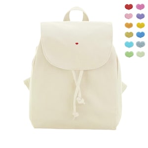 Mini sac à dos cœur en coton bio, cadeau d'anniversaire, petit sac à dos, sac à dos d'école
