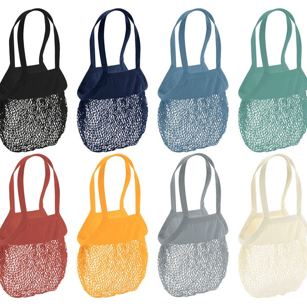 Sac en maille d’épaule en coton biologique réutilisable vierge, sac à provisions en maille, sac à bandoulière