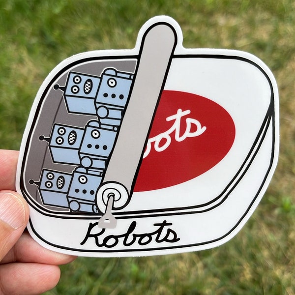 Robots in a Tin Vinyl Sticker