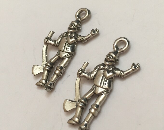 fairytale charm jewelry supplies 2 pc pewter man of Tin charm