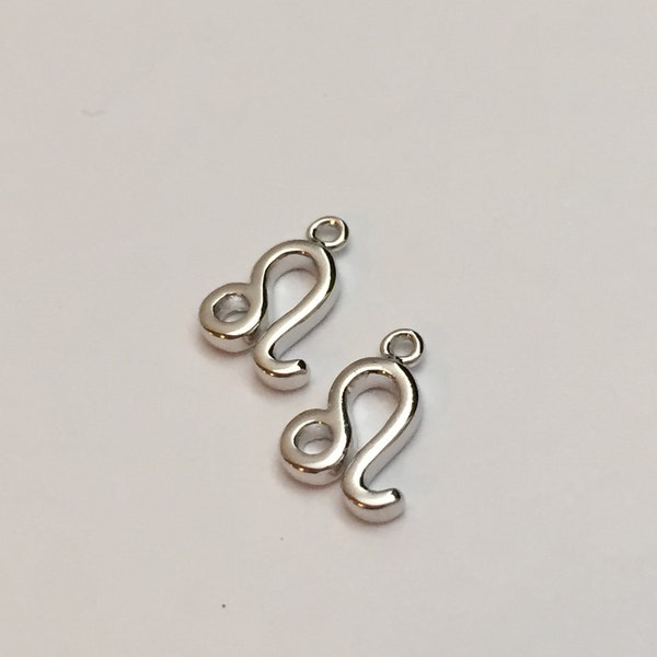 1 pc silver Leo charm, zodiac charm, jewelry supplies