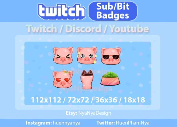 Pig Twitch Sub Badges Kawaii Pig Twitch Sub Bit Badges Etsy Pig Twitch Sub Badges Kawaii Pig Twitch Sub Bit Badges Etsy
