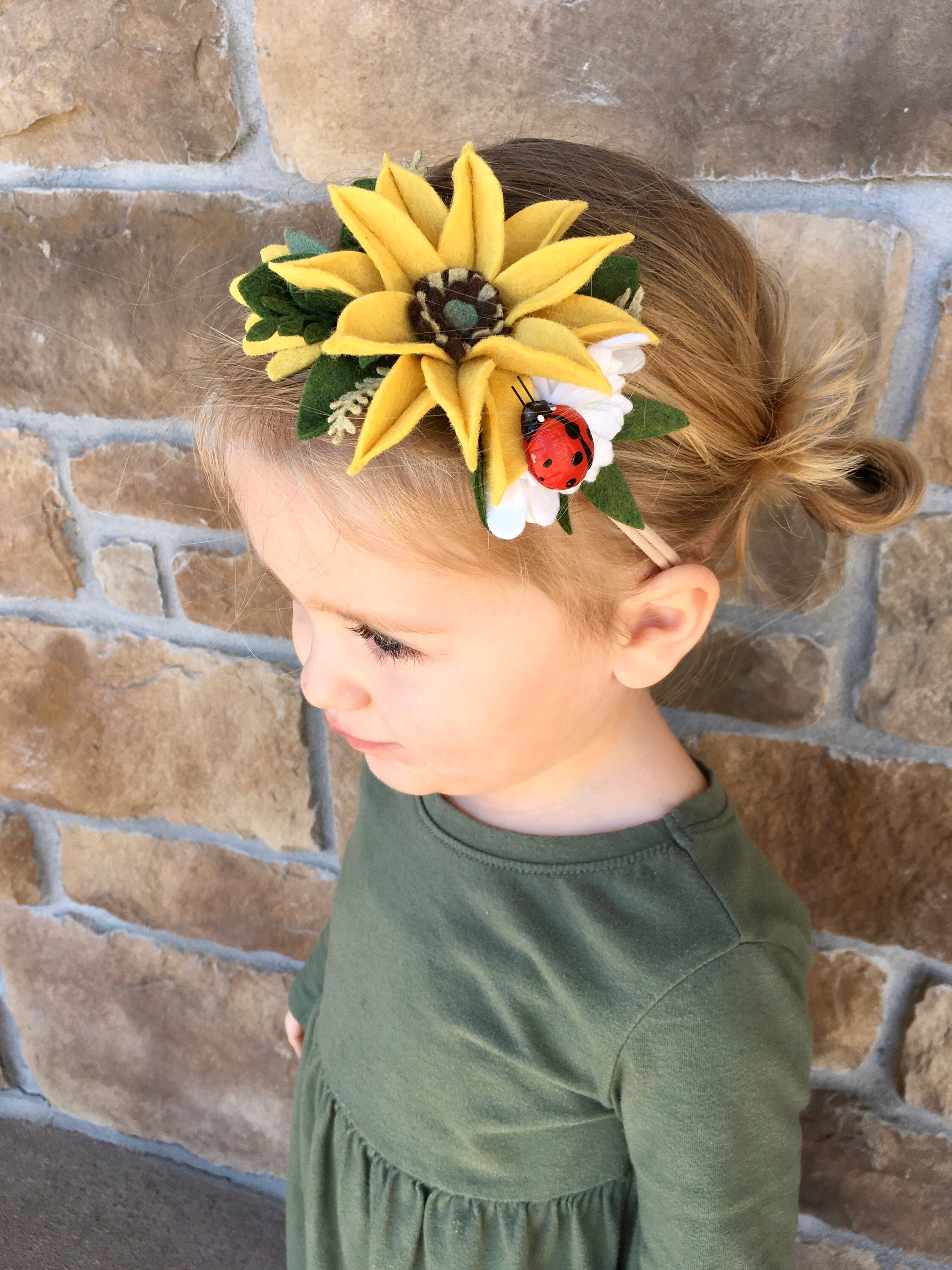 sunflower newborn headband