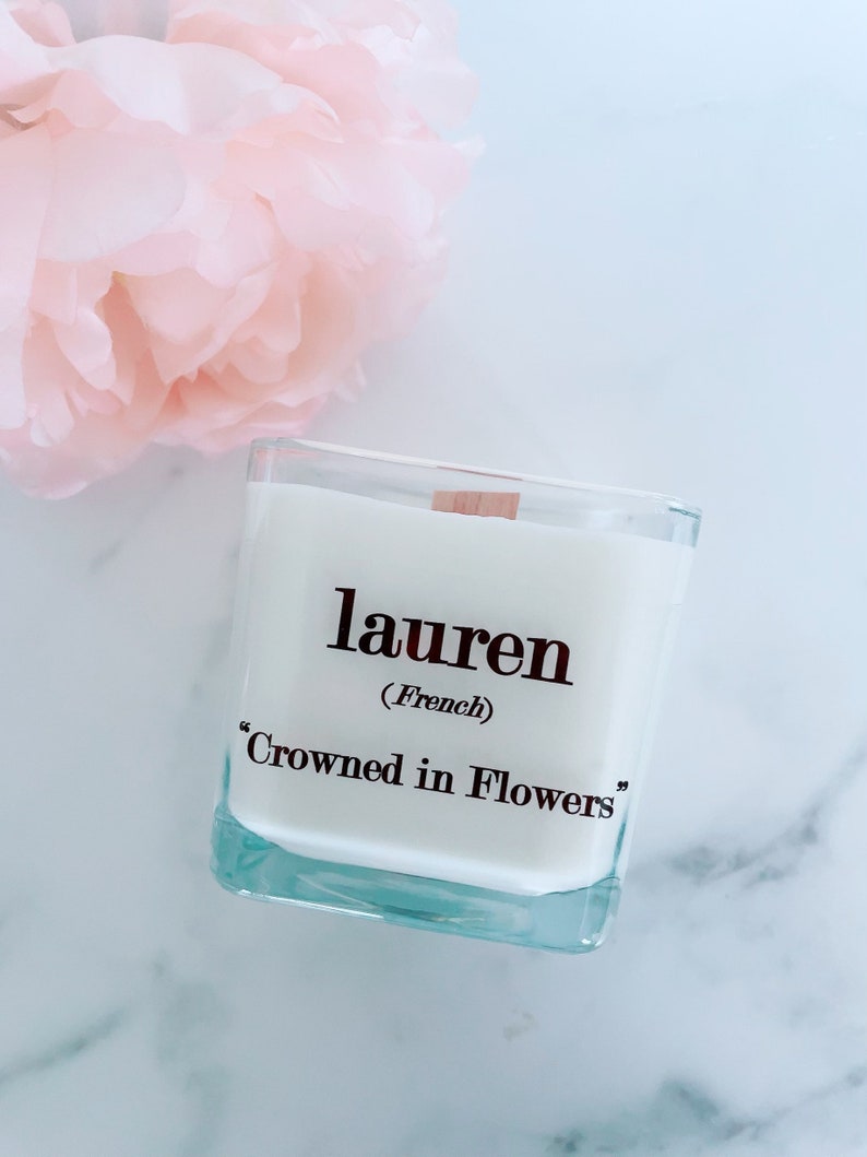 Personalized Name Candle Name Definition Gift Personalized Bridesmaid Gifts Name Meaning Gift