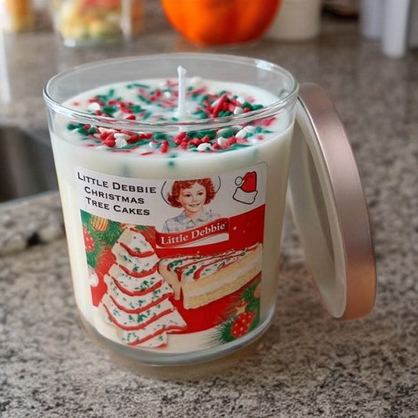 Vela de pastel de árbol de Navidad / Regalos navideños / Regalos de Navidad para él / Vela de pastel de bocadillo