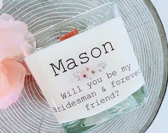 Personalized Bridesman Proposal Gift, Bridesman Candle with Name, Personalized Bridesmaid Gifts, Wedding Candles, Bridesman Gift Box Ideas