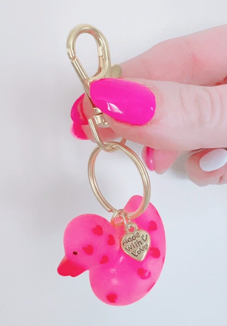 NEW Pink Rubber Duck Keychain Jeeping Ducks Pink Ducks Ducks for