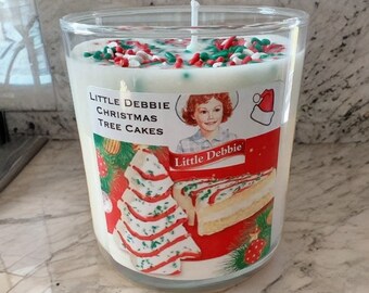 Christmas Tree Cake Candle: Vegan Soy Wax, Rose Gold Lid
