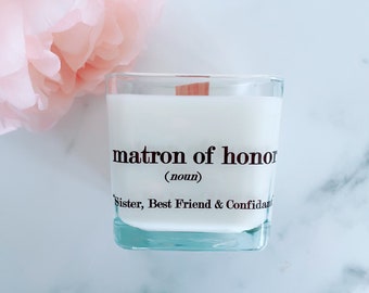 Matron of Honor Candle | Personalized Matron of Honor Proposal Gift | Matron of Honor Gift Box | Custom Wedding Candles