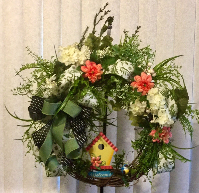 Summer Wreath Floral Wreath Door Hanger Grapevine Wreath Front Door Wreath