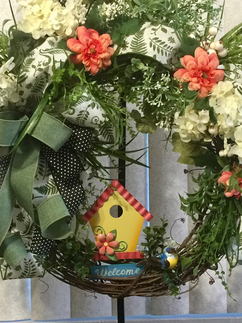 Summer Wreath Floral Wreath Door Hanger Grapevine Wreath Front Door Wreath