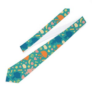 Corbata inspirada en personajes de dibujos animados, corbata con estampado de Gumball, corbata infantil de programa de televisión, regalo divertido y novedoso, accesorio colorido para disfraz.