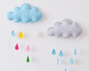 Handmade cloud raindrop decoration | Cute baby Decoration | Cloud raindrop design handmade